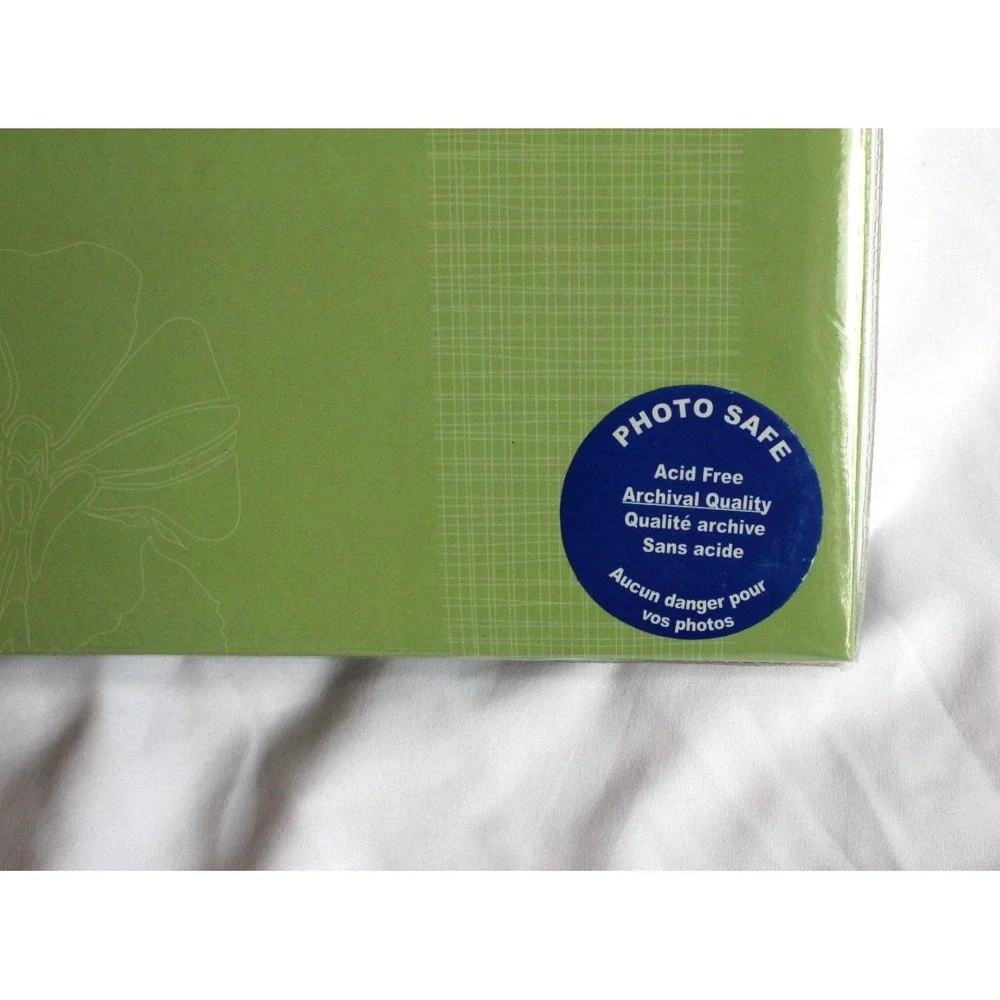 Vintage Pocket Photo Album 300 (4 x 6) Pictures w Writing Area Floral Green NEW